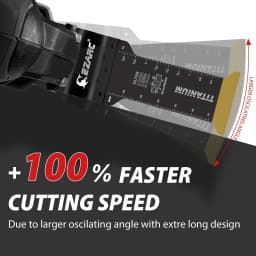 EZARC 3PCS Titanium Oscillating Saw Blades Extra-Long Oscillating Multitool Blades for Metal Wood Nails Screws Cutting Plastic