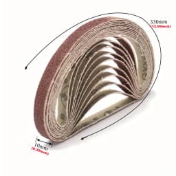 50pcs 5Rolls 10x330mm(0.39X12.99inch) Sanding Belt For Belt Sander Polishing Machine 40/60/80/120 Grit