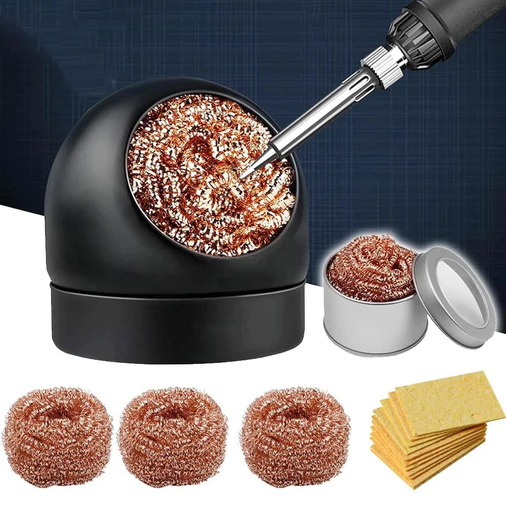 Desoldering Soldering Cleaning Ball Iron Mesh Filter Cleaning Nozzle Tip Copper Wire Cleaner Ball Metal Dross Box Clean Ball