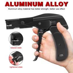 SJ-800A Aluminum Alloy Cable Ties Gun 1.8-6.5mm Wide Range,Ratchet Zip Tie Tool For Nylon Straps,Hand Tool Wire Tying Pliers