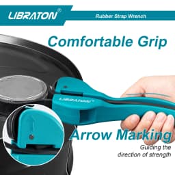LIBRATON Adjustable Strap Wrench 150mm, 1PC Universal Rubber Strap Wrench, Locking Adjustable Wrench, Oil Filter Strap Wrench