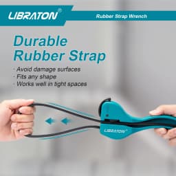 LIBRATON Adjustable Strap Wrench 150mm, 1PC Universal Rubber Strap Wrench, Locking Adjustable Wrench, Oil Filter Strap Wrench