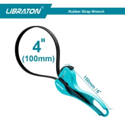 LIBRATON Adjustable Strap Wrench 150mm, 1PC Universal Rubber Strap Wrench, Locking Adjustable Wrench, Oil Filter Strap Wrench