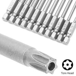 11Pcs Torx Screwdriver Bit Set 1/4 Inch Professional Magnetic Star S2 Steel Hex Shank Tough Torx Star Hex Security Security Set