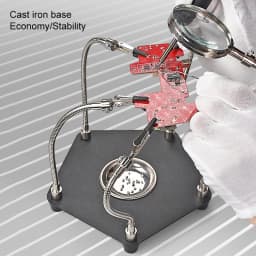 Helping Hands Soldering Clamp Station with Magnifying Glass PCB Circuit Board Holder Flexible Metal Wire Clips For Soldering