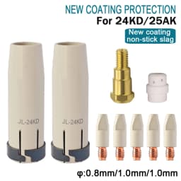 24KD New Coating Protection Non-stick Nozzle 0.8/1.0/1.2mm MIG Torch Gas Nozzle Tip Holder For MB-24KD MIG MAG Welding Torch