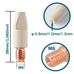 24KD New Coating Protection Non-stick Nozzle 0.8/1.0/1.2mm MIG Torch Gas Nozzle Tip Holder For MB-24KD MIG MAG Welding Torch