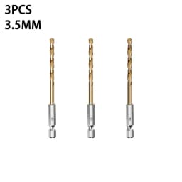 3/5/13Pcs HSS High Speed Steel Titanium Coated Drill Bit Set 1/4 Hex Shank 1.5mm-6.5mm Hexagonal Handle Twist Drill