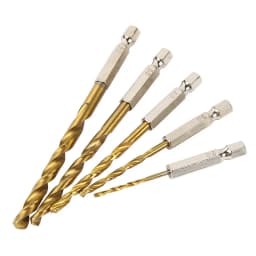 3/5/13Pcs HSS High Speed Steel Titanium Coated Drill Bit Set 1/4 Hex Shank 1.5mm-6.5mm Hexagonal Handle Twist Drill