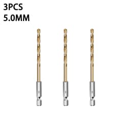 3/5/13Pcs HSS High Speed Steel Titanium Coated Drill Bit Set 1/4 Hex Shank 1.5mm-6.5mm Hexagonal Handle Twist Drill