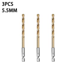 3/5/13Pcs HSS High Speed Steel Titanium Coated Drill Bit Set 1/4 Hex Shank 1.5mm-6.5mm Hexagonal Handle Twist Drill