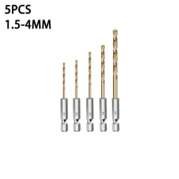 3/5/13Pcs HSS High Speed Steel Titanium Coated Drill Bit Set 1/4 Hex Shank 1.5mm-6.5mm Hexagonal Handle Twist Drill