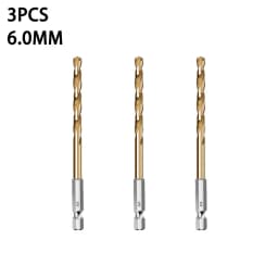 3/5/13Pcs HSS High Speed Steel Titanium Coated Drill Bit Set 1/4 Hex Shank 1.5mm-6.5mm Hexagonal Handle Twist Drill