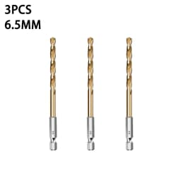 3/5/13Pcs HSS High Speed Steel Titanium Coated Drill Bit Set 1/4 Hex Shank 1.5mm-6.5mm Hexagonal Handle Twist Drill