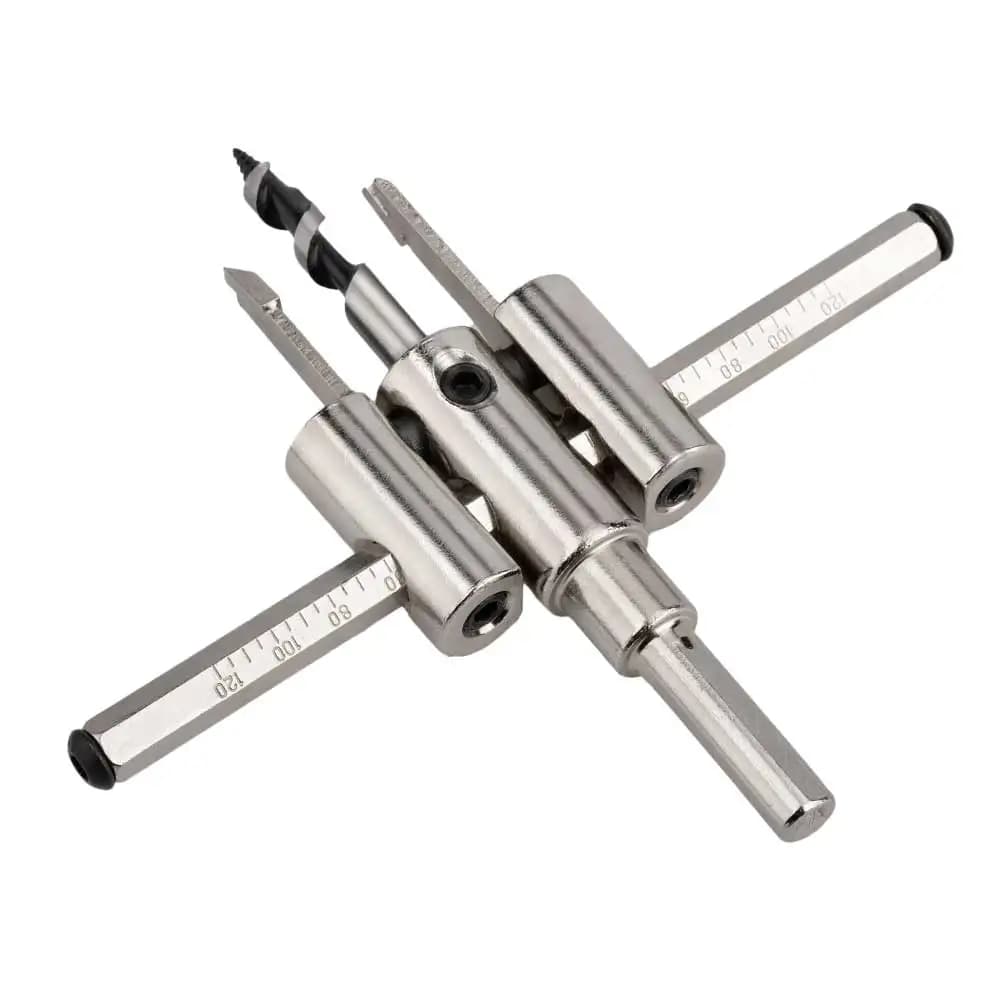 Nickel Plated Aircraft Hole Opener 120/200/300mm Household DIY Adjustable Integrated Ceiling Woodworking Hole Expanding Drill