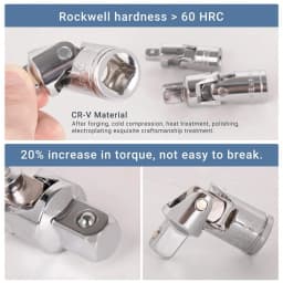 Universal Joint Set Socket Ratchet Wrench Adapter 1/4" 3/8" 1/2" Extension Bar Adapter Crv Steel Auto Repair Tools Accessories