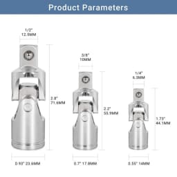 Universal Joint Set Socket Ratchet Wrench Adapter 1/4" 3/8" 1/2" Extension Bar Adapter Crv Steel Auto Repair Tools Accessories
