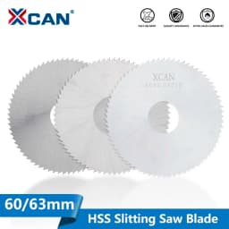 XCAN 60/63mm Slitting & Slotting Saw Blade HSS Steel Circular Saw Blade Cutting Disc for CNC Slitting Machine PVC Cutting Tool