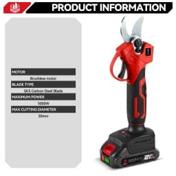 ONEVAN 30mm Brushless Electric Pruner Shear Cordless Electric Scissors Fruit Tree Pruning Garden Power Tool For 21V 18V Battery
