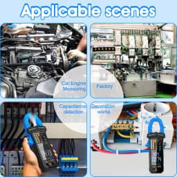 Holdpeak 7200D Auto-Select & Auto-Range, 60A/400A True-RMS Digital AC/DC Clamp Meter Can Auto-Select DC & AC Voltage, AC Current