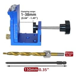Pocket Hole Jig, Two-Hole Wood Jig System Kit with Drill Guide and Step Drill Bit, Wooden Plugs, and Screws for Joinery Work