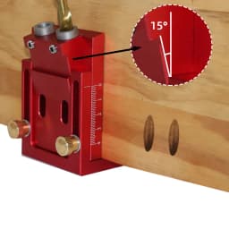 Pocket Hole Jig, Two-Hole Wood Jig System Kit with Drill Guide and Step Drill Bit, Wooden Plugs, and Screws for Joinery Work