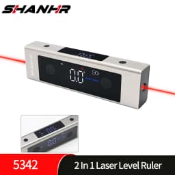 SHANHR 2 In 1 Laser Level Ruler Type-C Double Laser Angle Ruler Protractor Digital Inclinometer Measure Tool Protractor