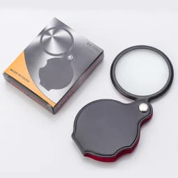 50/60mm Mini Magnifying Glass 6/8X Folded Leather Case Portable Handheld Read Newspaper Jewelry Gift Single Glass Lens Magnifier
