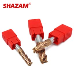 SHAZAM HRC55 4-Flute Flat End Mill Tungsten Steel Carbide Alloy Coating 5PCS 10PCS Milling Cutter For CNC Machining Endmills