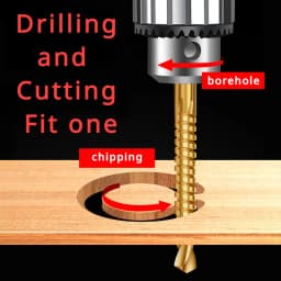 6Pcs Multifunction Drill Bits for Wood Hex Shank Metal Drill Bit Titanium Auger Punch Tools Hole Saw Kit Professional Drills