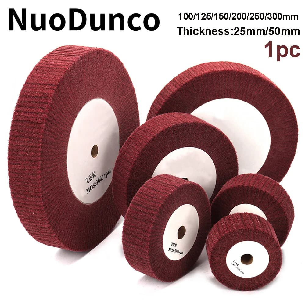 100/125/150/200/250/300mm Non-Woven Polishing Wheel Nylon Flap Brush  Wheel Metal Cleaning Rust Removal Grinding Sbrasive Tool