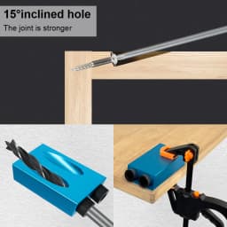 7/14/15Pcs 15 Degrees Pocket Hole Jig Kit Woodworking Hole Drilling Guide Locator With Drill Bit Set Hole Puncher