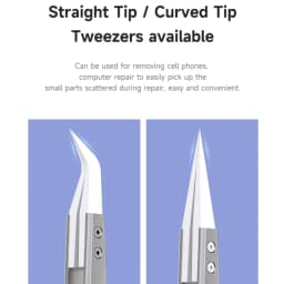 Mechanic S-grade Ceramic Tweezers Non-magnetic Precision Insulation Straight/Curved Tip for Phone Electronic Flying Wires Repair