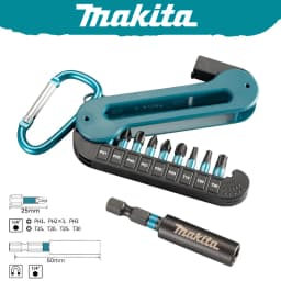 Makita E-15849 Screwdriver Bit Set 10Pcs Hexagonal Electric Screwdriver Bits Magnetic Sleeve PH1 PH2 PH3 T15 T20 T25 T30