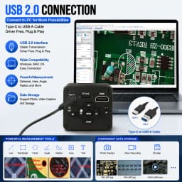 4K Electronic Digital Microscope for PCB Soldering/Phone Repair, HDMI USB IMX678 Chip Industrial Camera with Software/150X Lens