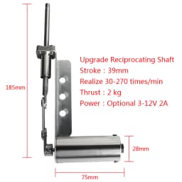 DC Reciprocating Linear Actuator All Metal Body Telescopic Rocker Actuator Stroke 39mm Motor M6 Thread 30-270 Times/min