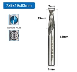 XCAN End Mills High Speed Steel M2 Metal Cutter 2 Flutes Straight Shank CNC Router Bit for Wood Aluminum Steel 2-12mm