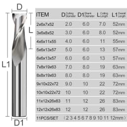 XCAN End Mills High Speed Steel M2 Metal Cutter 2 Flutes Straight Shank CNC Router Bit for Wood Aluminum Steel 2-12mm