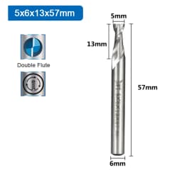 XCAN End Mills High Speed Steel M2 Metal Cutter 2 Flutes Straight Shank CNC Router Bit for Wood Aluminum Steel 2-12mm