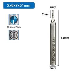 XCAN End Mills High Speed Steel M2 Metal Cutter 2 Flutes Straight Shank CNC Router Bit for Wood Aluminum Steel 2-12mm