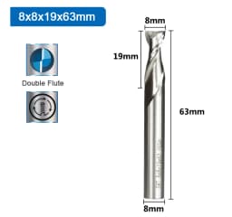 XCAN End Mills High Speed Steel M2 Metal Cutter 2 Flutes Straight Shank CNC Router Bit for Wood Aluminum Steel 2-12mm