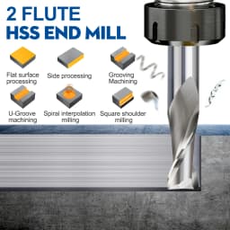 XCAN End Mills High Speed Steel M2 Metal Cutter 2 Flutes Straight Shank CNC Router Bit for Wood Aluminum Steel 2-12mm
