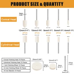 Felt Polishing Buffing Wheel for Dremel Rotary Tool Accessories Wool Felt Polishing Pad Wheel Set for Rotary Tool