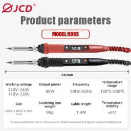 JCD 80W Electric Soldering Iron Kit LCD Display Temperature Adjustable 220V 110V Welding Tools Set Soldering Tips Rework Station