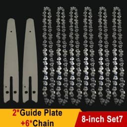 Chain for Mini Chainsaw 8 Inch 1/4"P Electric Saw 45 knots 22 knives Saw Blade Wireless Mini Saw Bar Chain Guid Logging Chainsaw