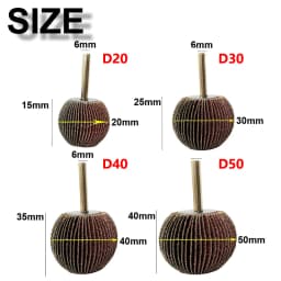 1PC Spherical Sandpaper Flap Wheel 6mm(1/4") Shank 60-180 Grit Abrasive Rotary Tool for Grinder Precision Polishing, Ball Shape