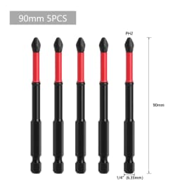 LAVIE 1/4in Hex Shank Strong Magnetic 5A S2 Material PH2 X 50mm 70mm 90mm Non-Slip Screwdriver Bit P04PH2050