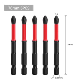LAVIE 1/4in Hex Shank Strong Magnetic 5A S2 Material PH2 X 50mm 70mm 90mm Non-Slip Screwdriver Bit P04PH2050