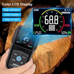 Non-Contact Wood Moisture Meter Inductive Wood Timber Moisture Meter Color Screen Digital Electromagnetic Wood Humidity Tester