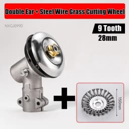 26mm/28mm 9 Tooth Trimmer Gearbox Gearhead Brushcutter Grass Trimmer Replace Gear Head Lawn Mower Parts Gardening Tool